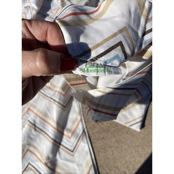 Chevron Zig Zag Twin Flat Sheet & Pillowcase Cannon Sunray Stripe Vintage - Picture 6 of 9